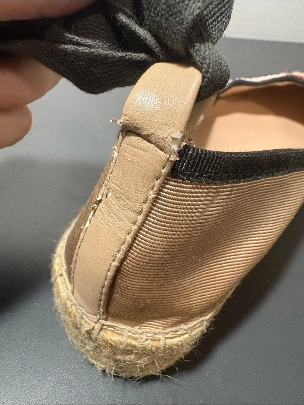 BIBI LOU Red-Accent Beaded Espadrille Flats with Ankle Ties